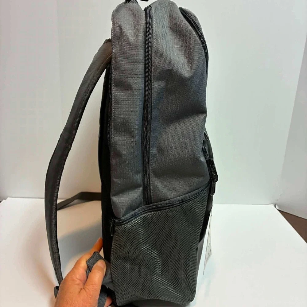 Nike Brasilia Training Backpack XL Gray 30L Swoosh Logo Gym Travel Bag